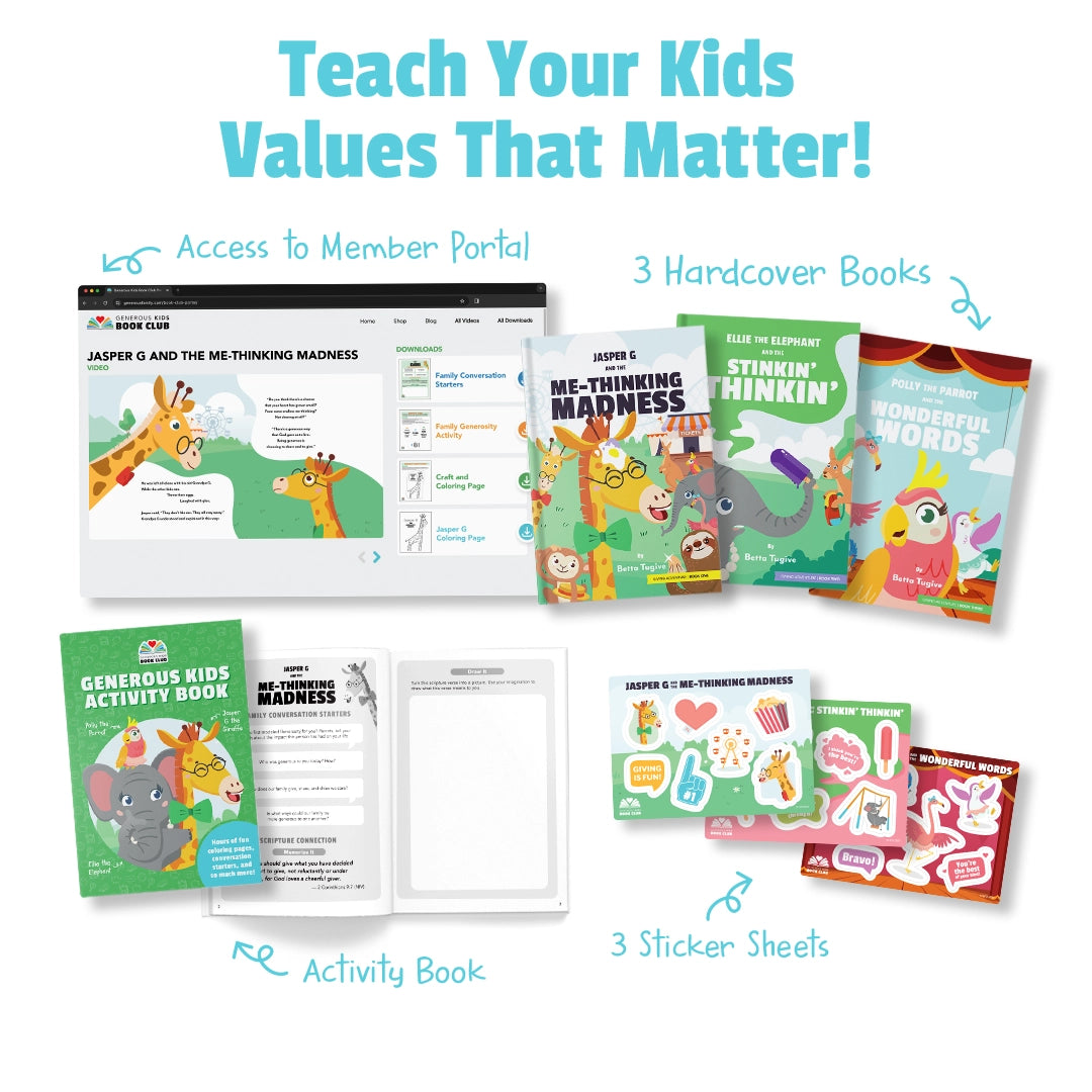 Generous Kids 3 Book Bundle with activity book