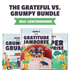 Children's books titled 'Jasper G and the Grumpy Grum' and 'Jasper G and the Gratitude Jamboree'