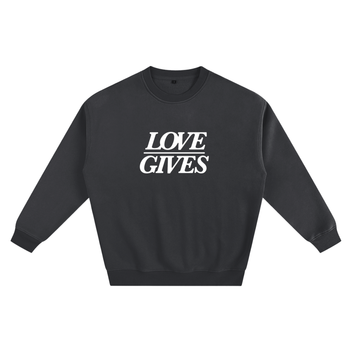 LOVE GIVES crewneck sweatshirt in dark grey