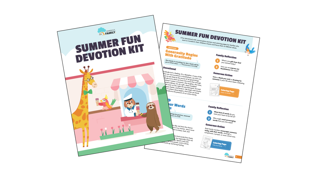 CCB Free Resources - Summer Devo – Generous Family | Kids Books ...