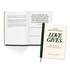 Love Gives Gratitude Journal cover with open inside pages