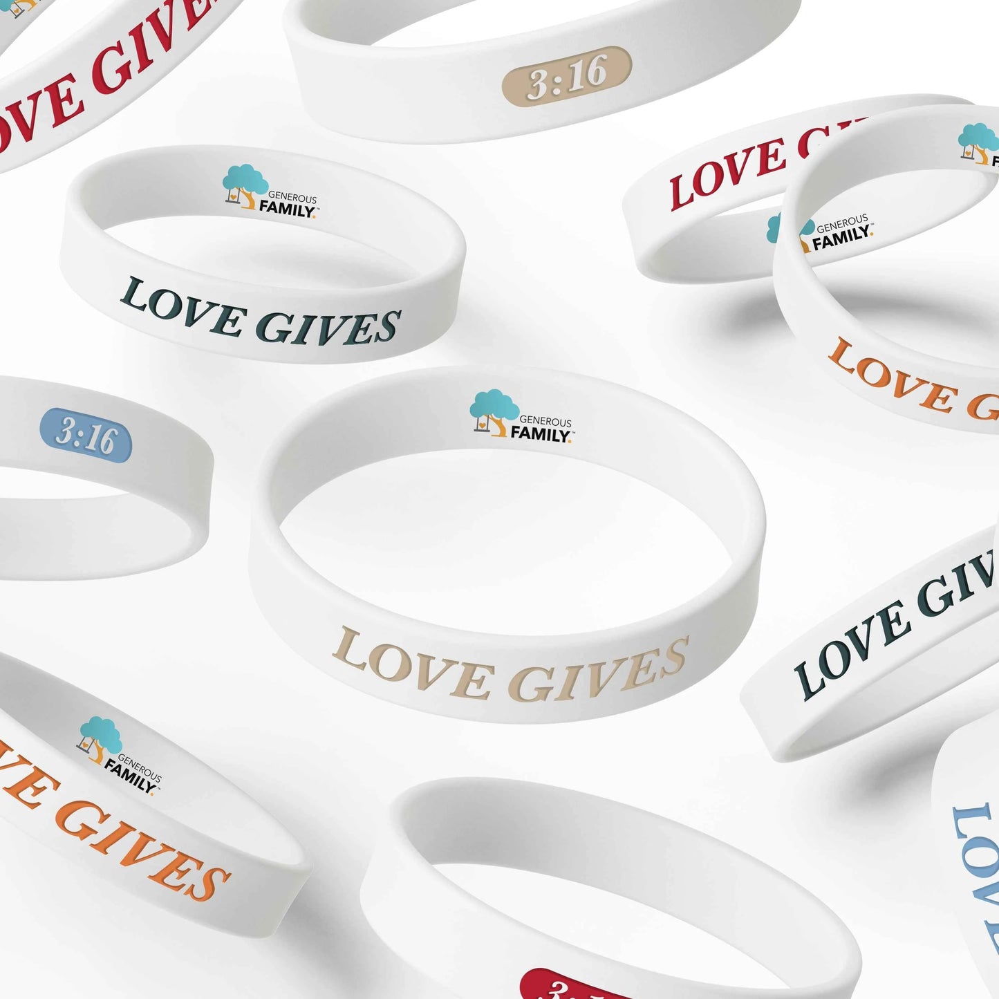 Love Gives Bumper Sticker and Wristband