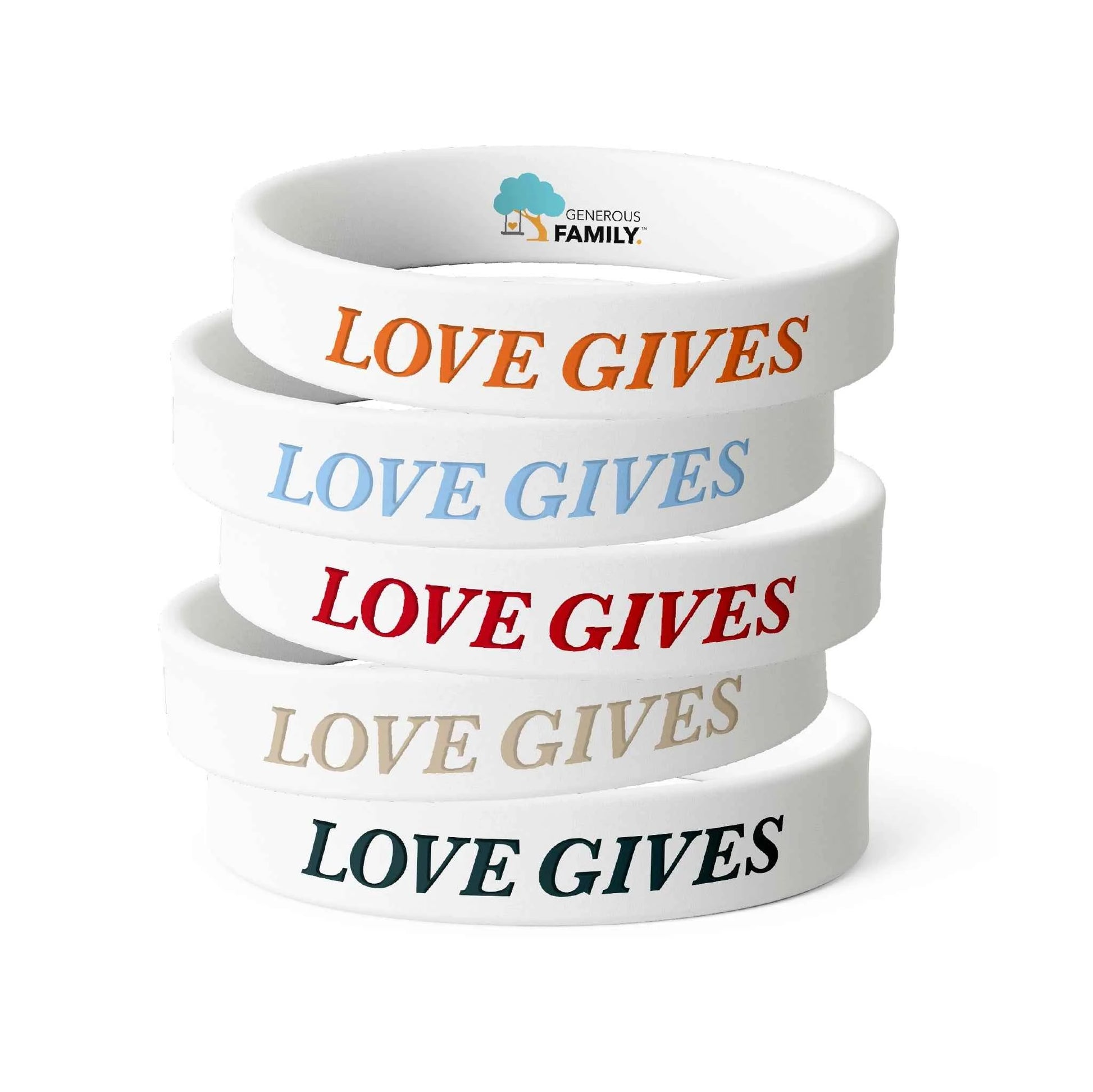 Love Gives Bumper Sticker and Wristband
