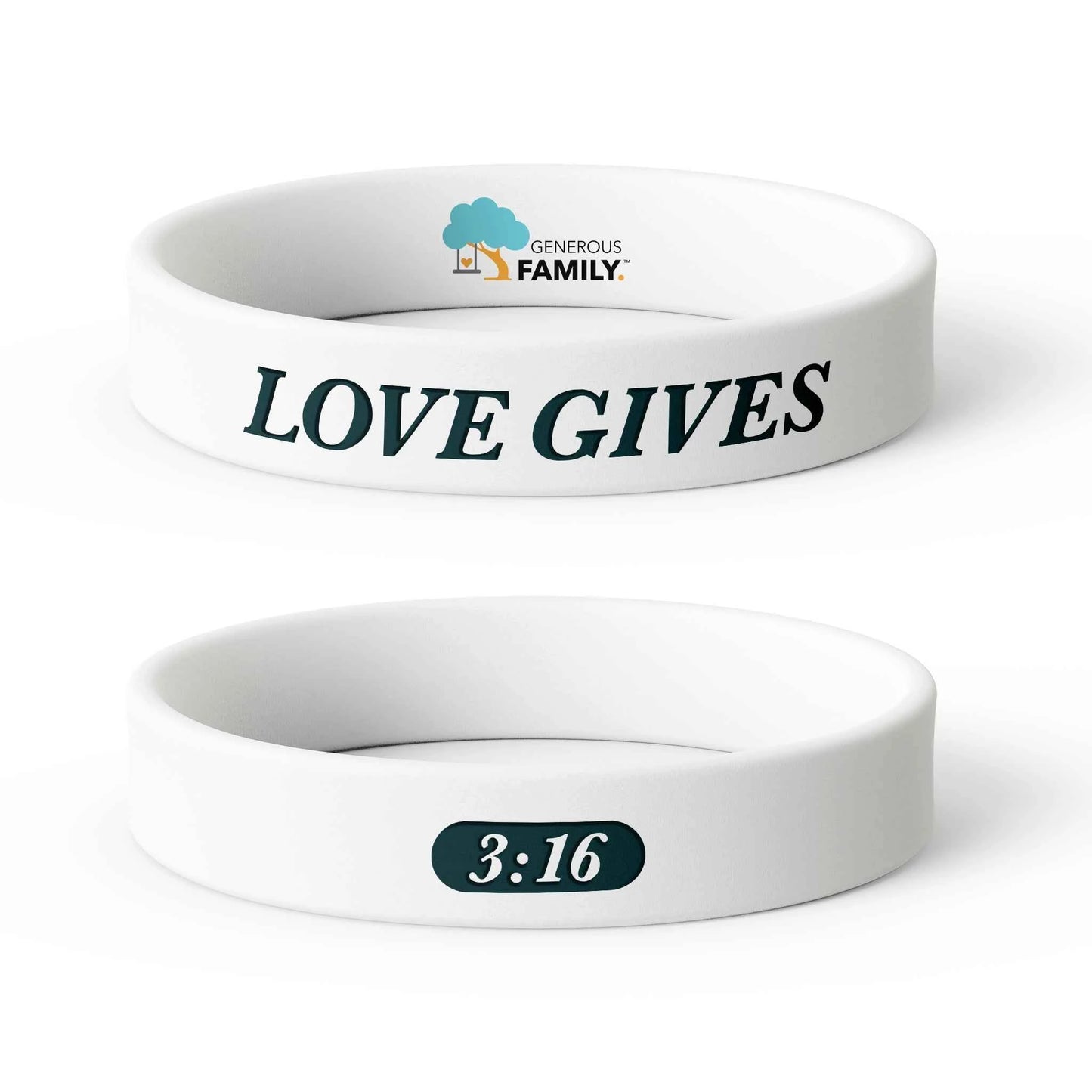Love Gives Bumper Sticker and Wristband