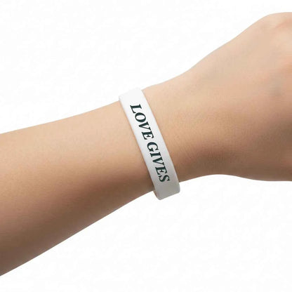 Love Gives Bumper Sticker and Wristband