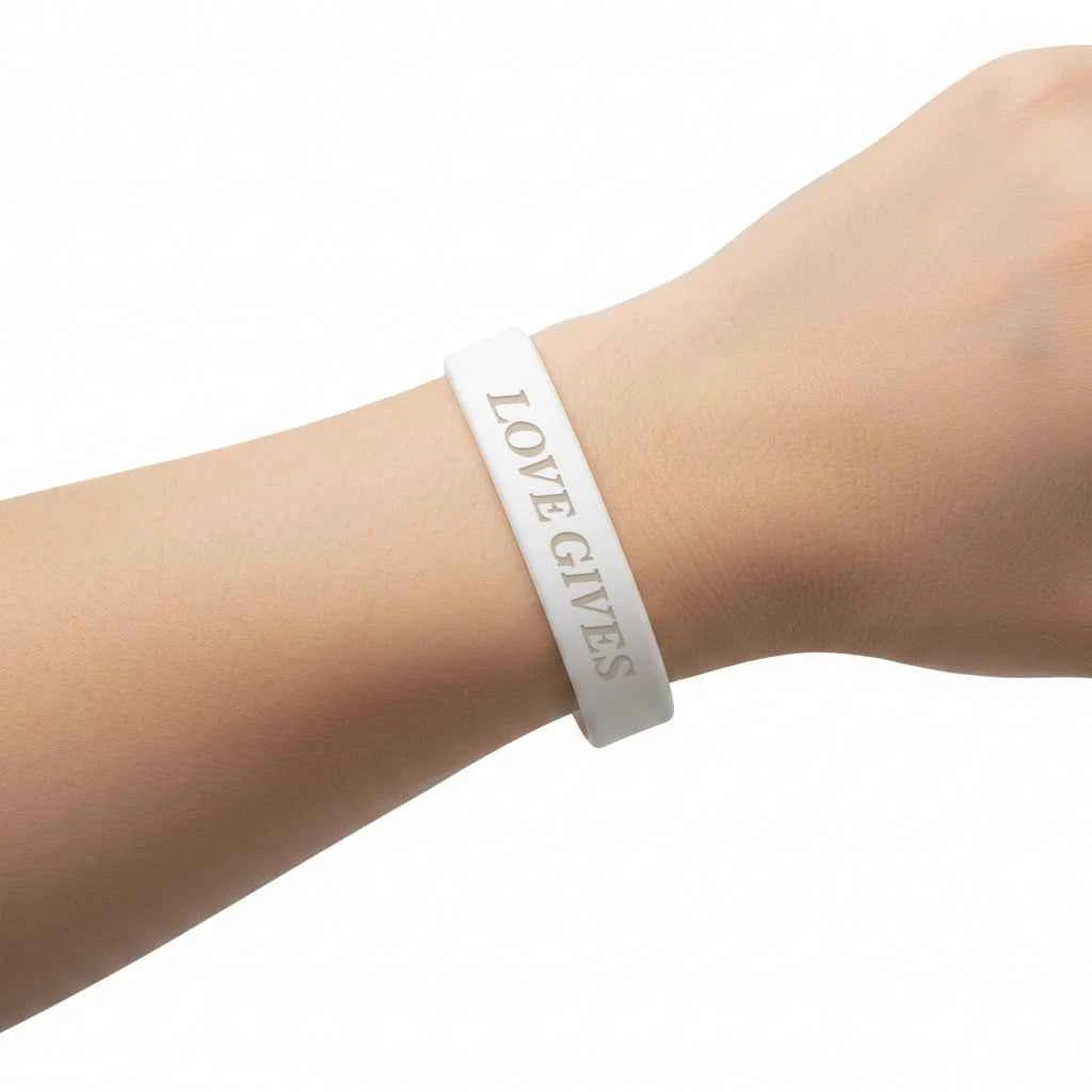 Love Gives Bumper Sticker and Wristband