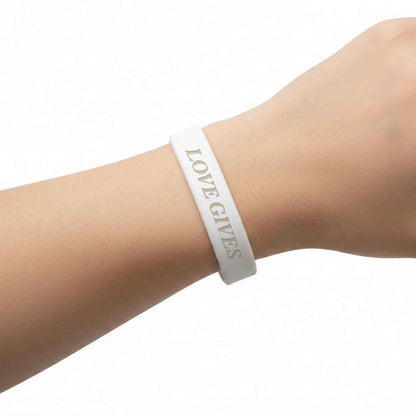 Love Gives Bumper Sticker and Wristband