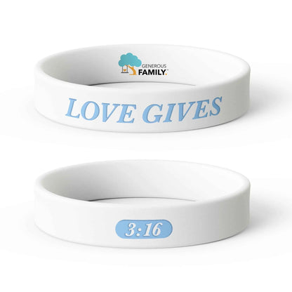 Love Gives Bumper Sticker and Wristband