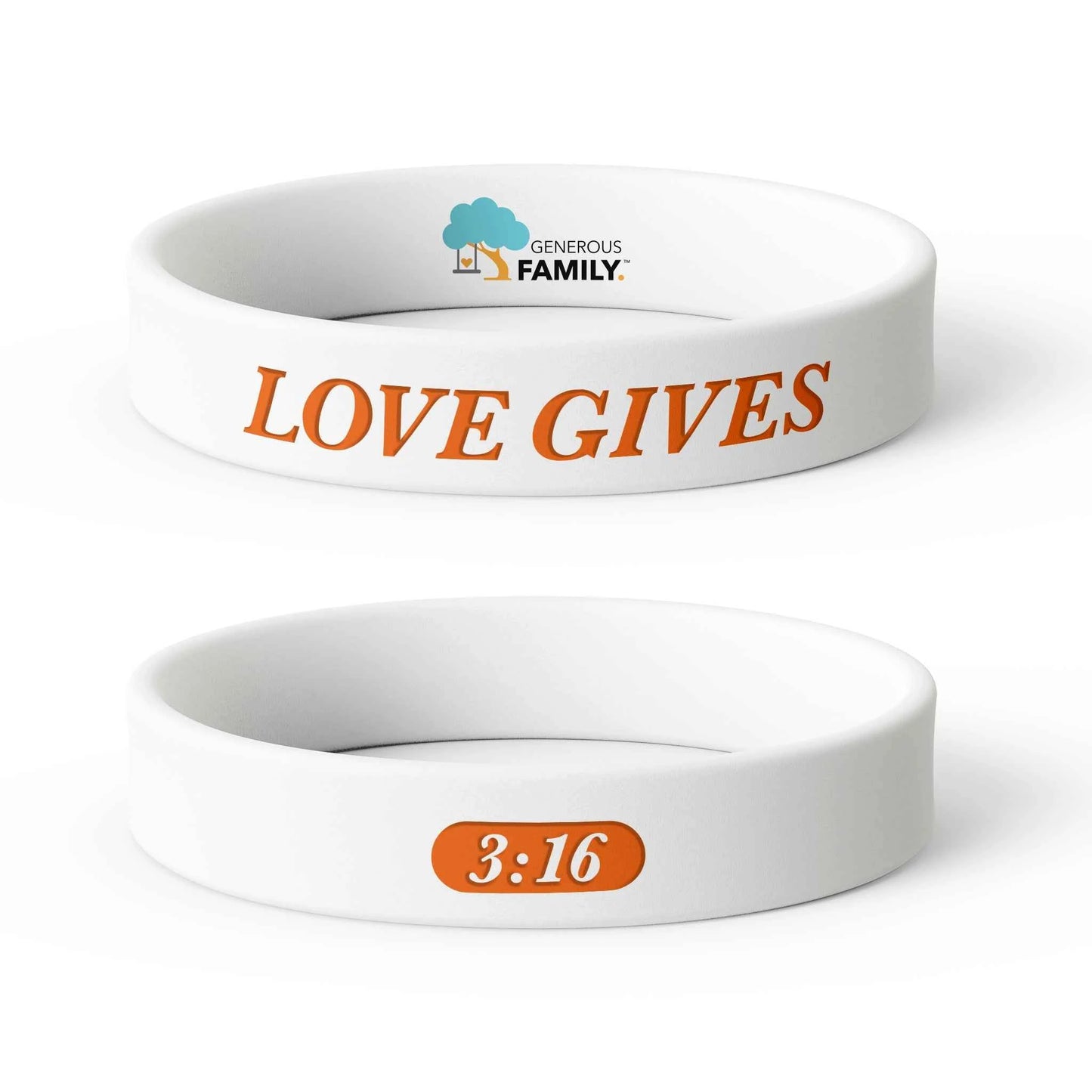 Love Gives Bumper Sticker and Wristband