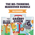 Children's books titled 'The Grabby Giver', 'Jasper and the Me-Thin Mad', and 'Great Big Adventure' with a focus on selflessness.