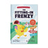 Book cover of 'The Fitting-In Frenzy' with a cartoon duck character