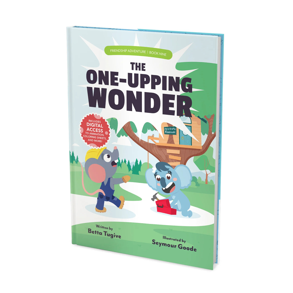 Children's book titled 'The One-Upping Wonder' with cartoon characters